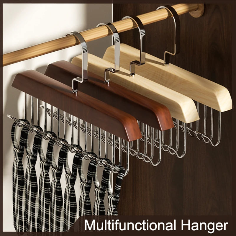 Pack of 2 β 8 Hooks Wooden Hanger Organizer β | Free Shipping