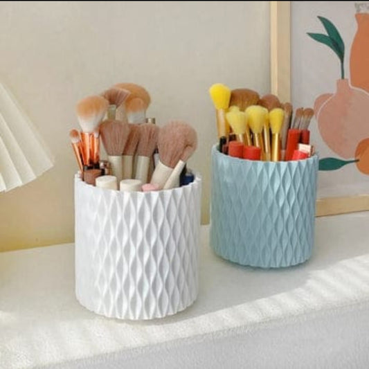 White Makeup Brush Holder Organizer β Cosmetic Storage Cup for Vanity & Dressing Table