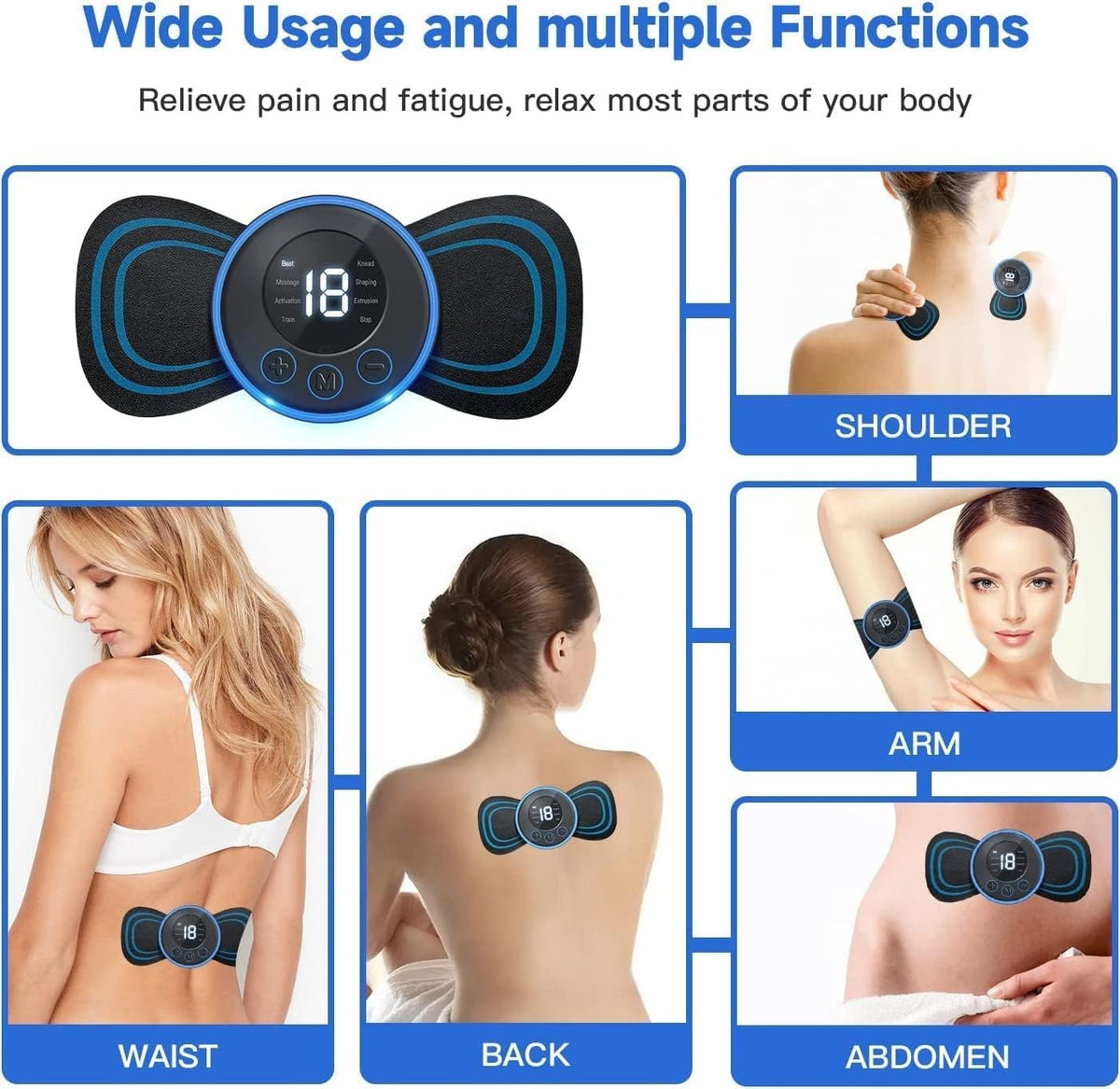 Mini Portable Pulse Massager Stick – USB Rechargeable Electronic Massage Device with Multiple Modes & Intensity Levels