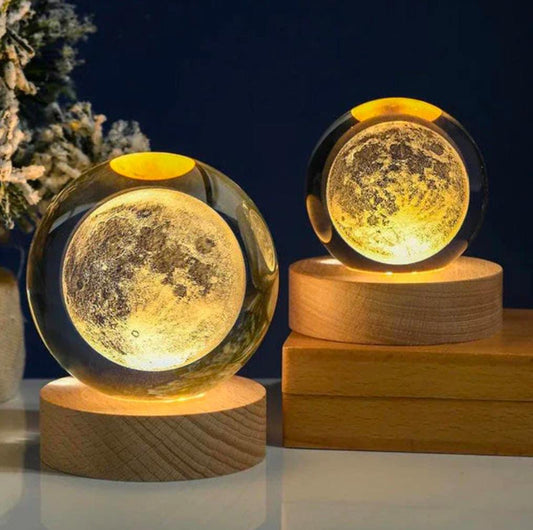 3D Moon Crystal Ball Night Lamp With Free Shipping