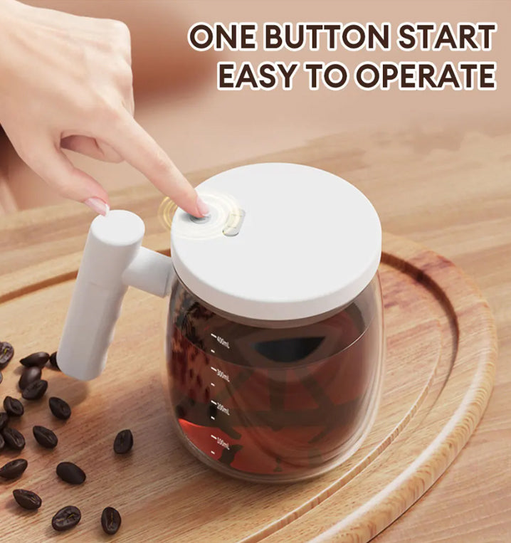 Automatic Coffee Mug with One-Touch Lid – 400ml Portable Self-Stirring Coffee Cup – Free Shipping