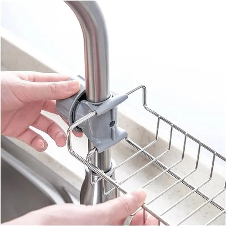 2 in 1 Kitchen Deal – Faucet Basket Sink Organizer & Kitchen Splash Guard | Sink Storage Rack | Water Splash Protector
