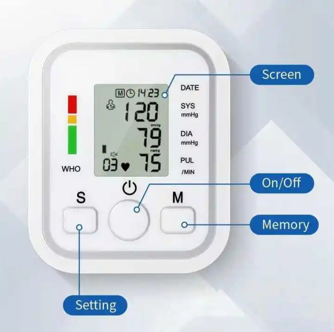 Digital Blood Pressure Monitor for Home Use – Automatic Upper Arm BP Machine with Large LCD Display with Free Shipping