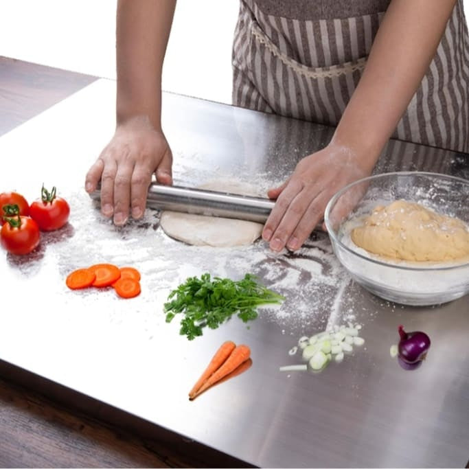 Stainless Steel Cutting Board – Double-Sided Heavy Duty Chopping Board for Meat, Vegetables & Kitchen Food Preparation With Free Shipping