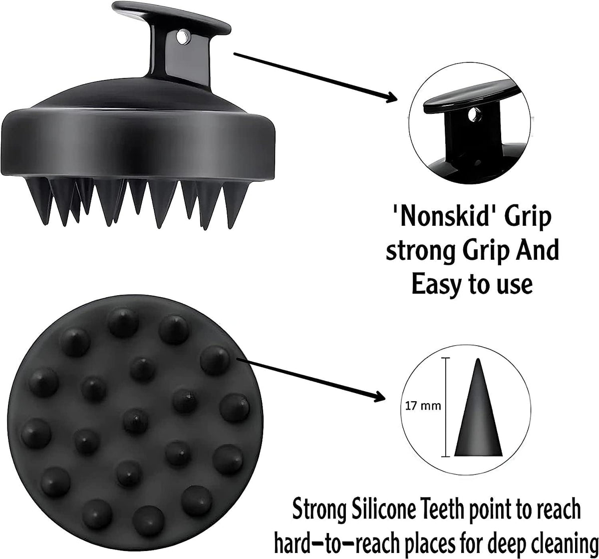 Silicone Scalp Massager Shampoo Brush – Waterproof Hair & Head Massage Scrubber