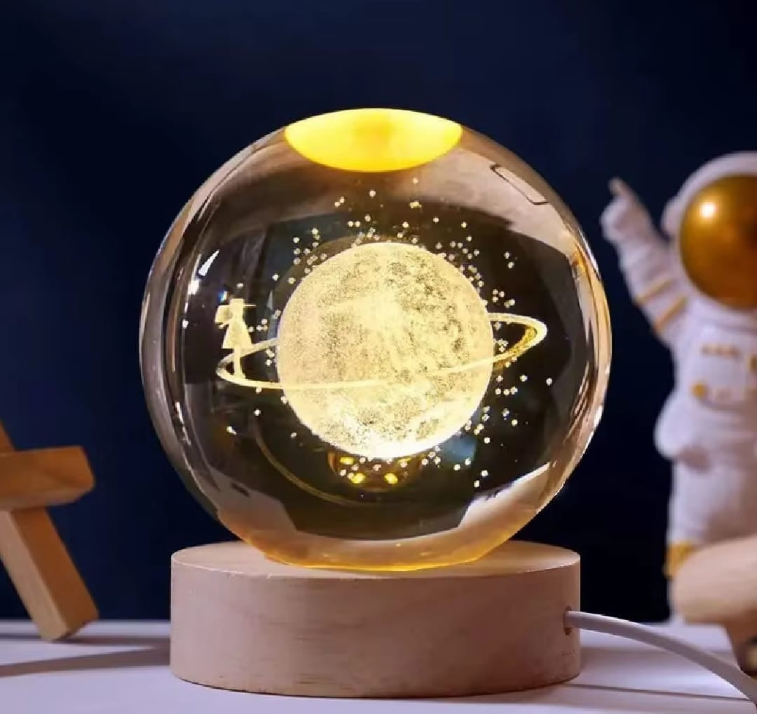 3D Moon Crystal Ball Night Lamp With Free Shipping