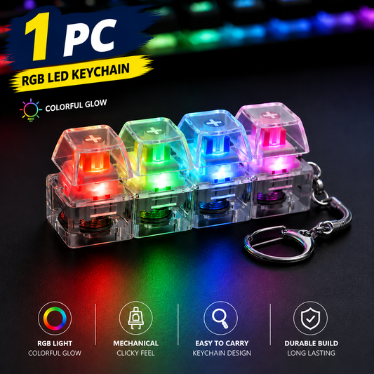 Mechanical Keyboard Switch Keychain – Clicky Stress Relief Fidget Keychain with 4 Mechanical Switches | Free Shipping
