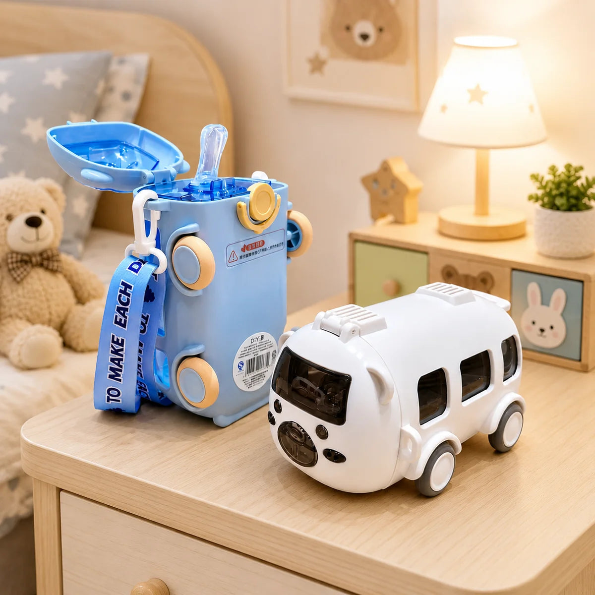 Cute Bus Shape Kids Water Bottle