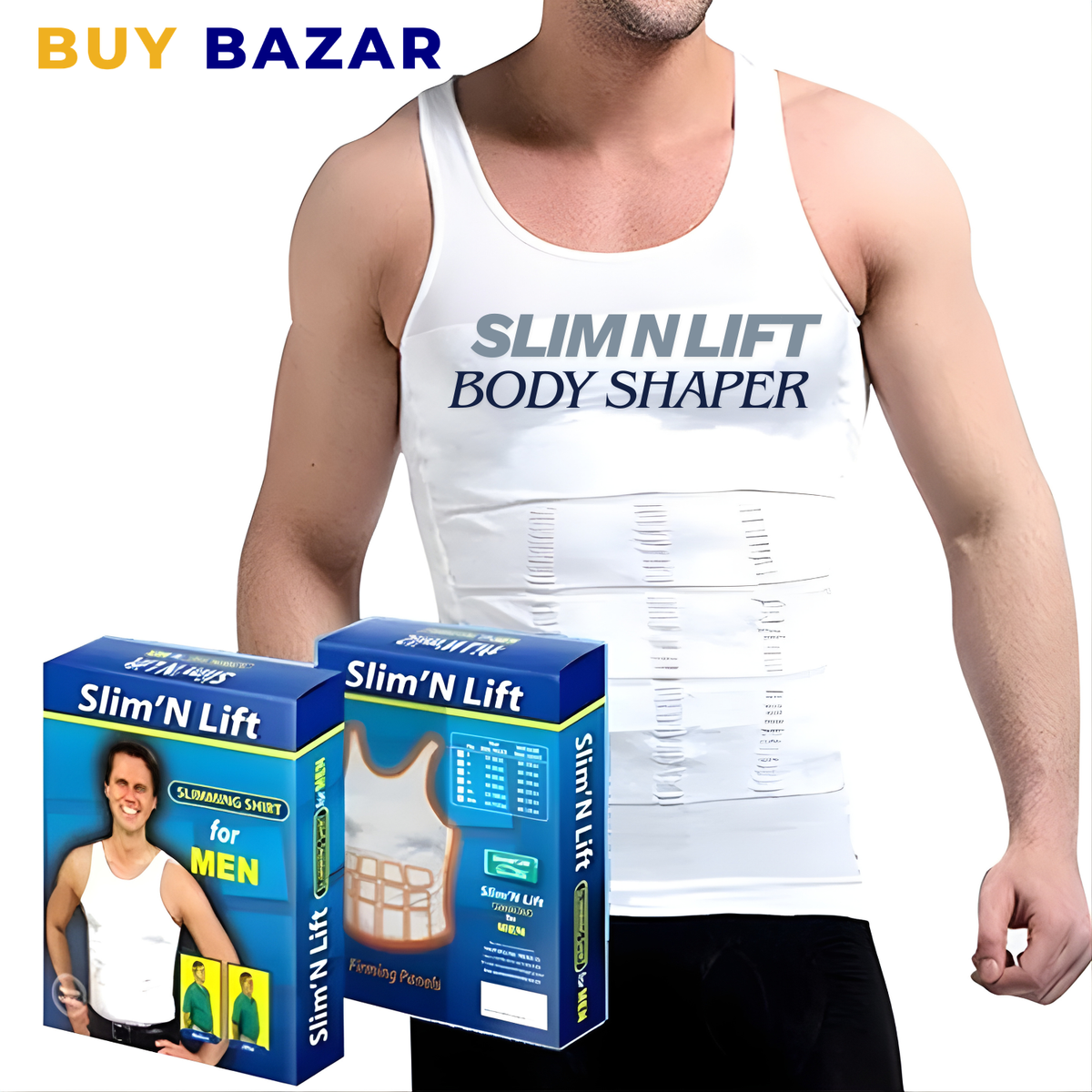 Men’s Compression Body Shaper Vest – Slim Fit Stretchable Undershirt for Everyday Wear & Layering
