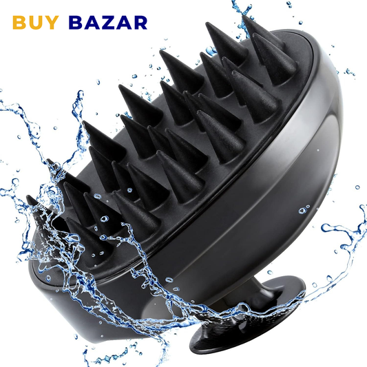 Silicone Scalp Massager Shampoo Brush – Waterproof Hair & Head Massage Scrubber